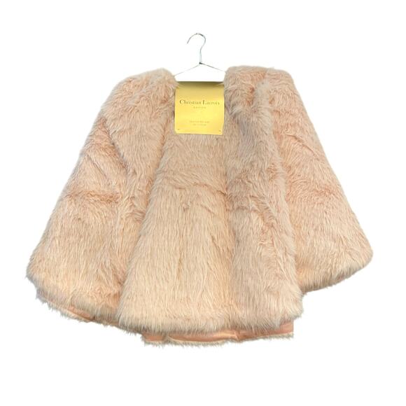 Christian Lacroix Christmas Tree Skirt 60in Pink Faux Fur Holiday Glam NEW - Picture 10 of 10